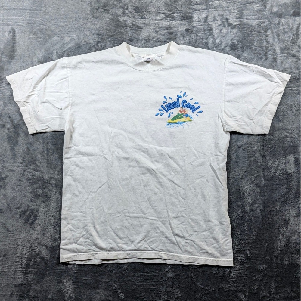Miro Classics Mens Vintage Capri Sun Liquid Cool Graphic T-Shirt L White 90s Tee